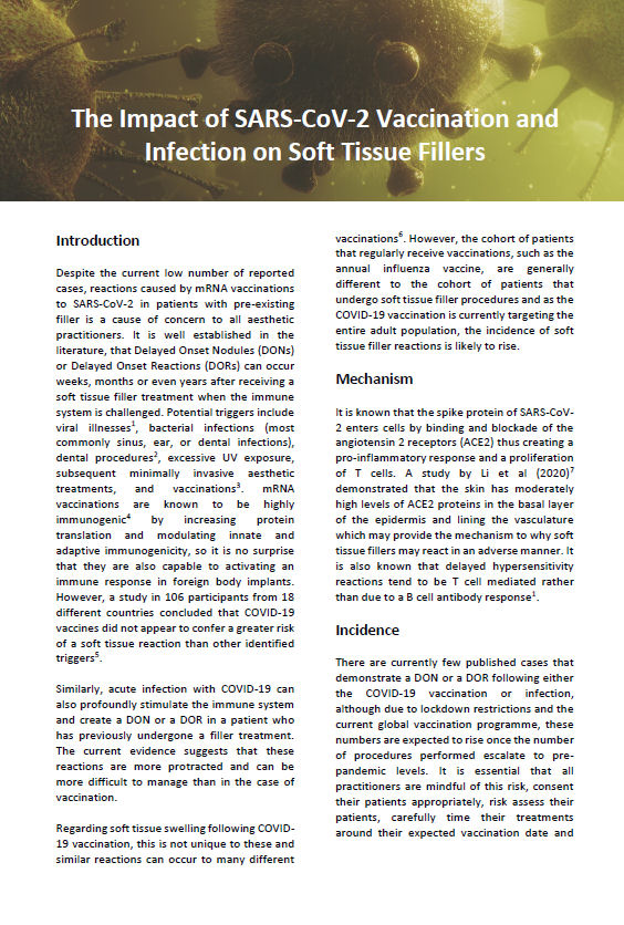 The Impact of SARS-CoV-2 Vaccination and Infection on Soft Tissue Fillers